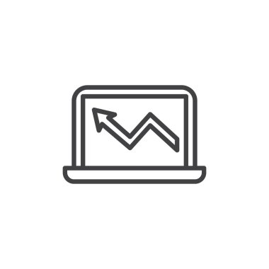 İş grafik dizüstü anahat simgesini