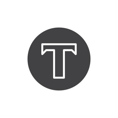 Temel yazı tipi harfi T vektör simgesi