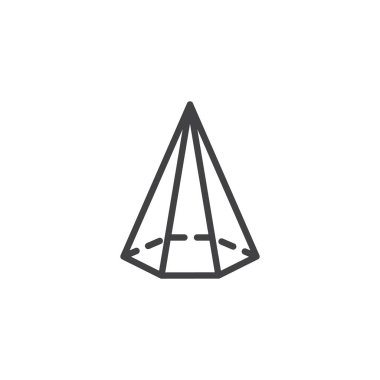 Koni geometrik şekil anahat simgesini