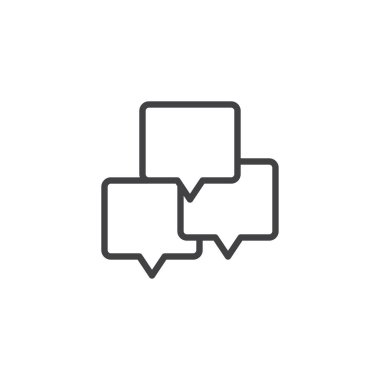 Sohbet konuşma balonları anahat simgesi