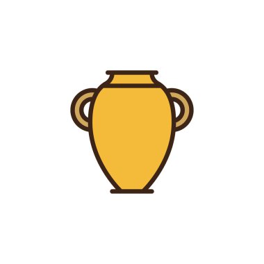 Antik amfora doldurulmuş anahat simgesini