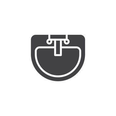 Lavabo ve su üstten görünüm vektör simgesine dokunun