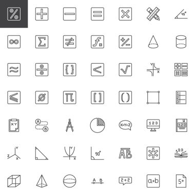 Matematik anahat Icons set