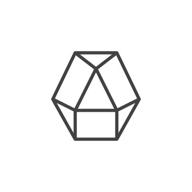 Dodecahedron geometrik şekil anahat simgesini