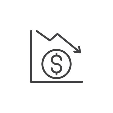 Doları grafik anahat simgesi