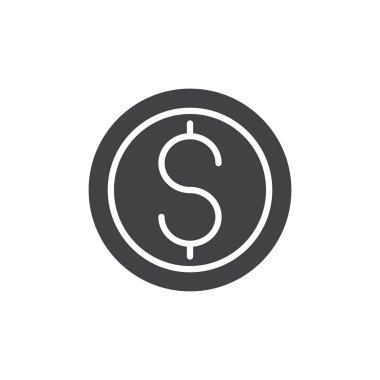 Dolar sikke vektör simgesi