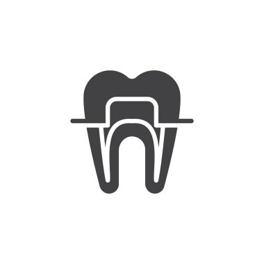 Diş telleri diş vektör simgesi