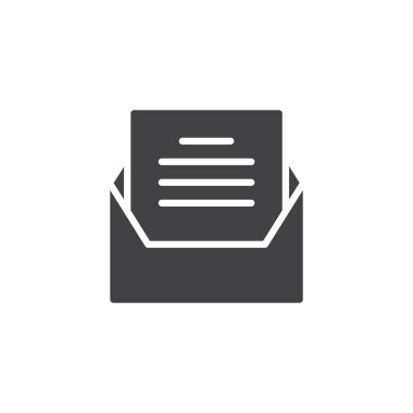 Açık zarf iletisi vektör simgesi