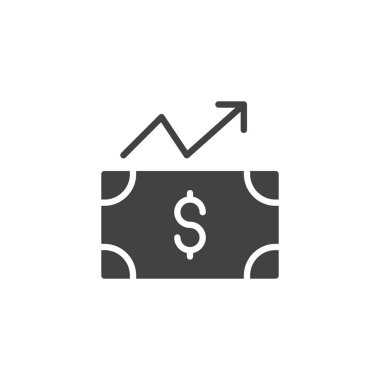 Bill Doları para ile vektör simge yukarı ok