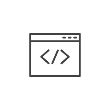 Web tarayıcı kodlama anahat simgesini