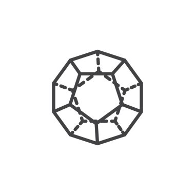 Dodecahedron geometrik şekil anahat simgesini