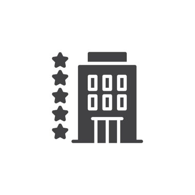 Beş yıldızlı otel vektör simgesi