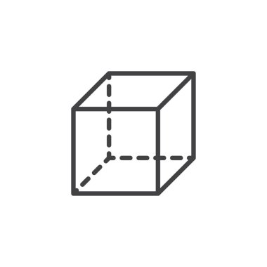 Küp geometrik şekil anahat simgesini
