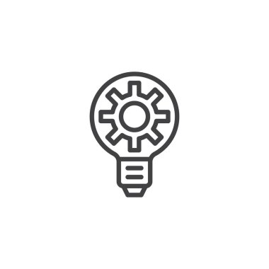 Ampul ile dişli anahat simgesini