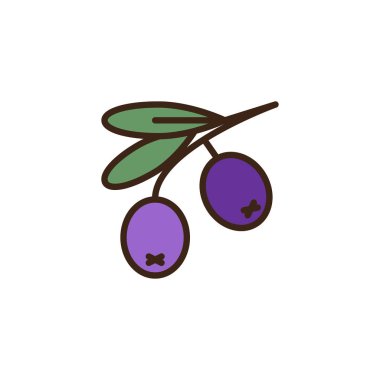 Zeytin dalı doldurulmuş anahat simgesini