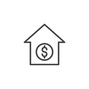 Doları anahat simgesi olan ev