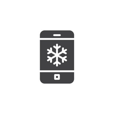 Kar tanesi vektör simgesi ile Smartphone