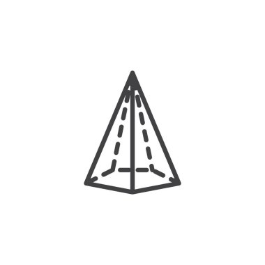 Altıgen konik geometrik şekil anahat simgesini