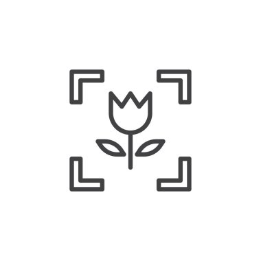 Makro fotoğraf makinesi odak anahat simgesini