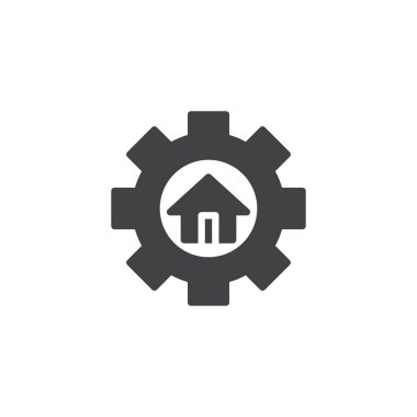 Ev ve dişli vektör simgesi