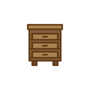 Komodinin doldurulmuş anahat simgesini