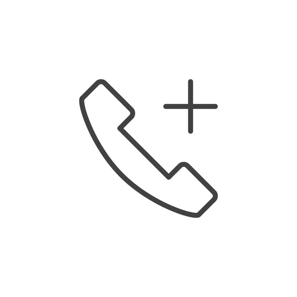 Phone add outline icon — Stock Vector