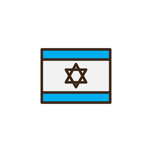 Bandera de Israel llena el icono del esquema — Archivo Imágenes Vectoriales