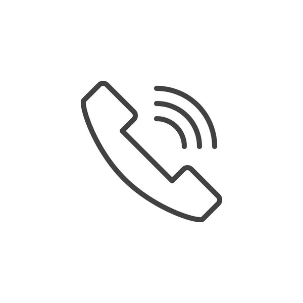 Beltonen overzicht telefoonpictogram — Stockvector