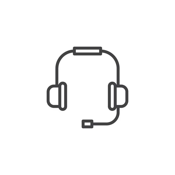 Headset outline icon — Stock Vector