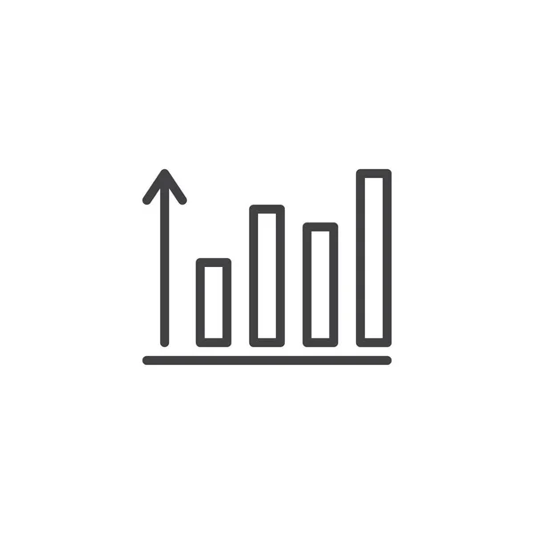 Growing graph outline icon — Stock Vector