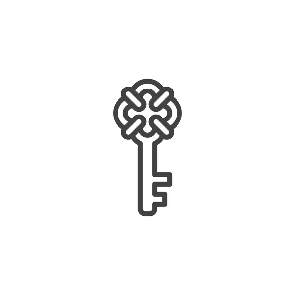 Ícone do esboço da chave antiga — Vetor de Stock