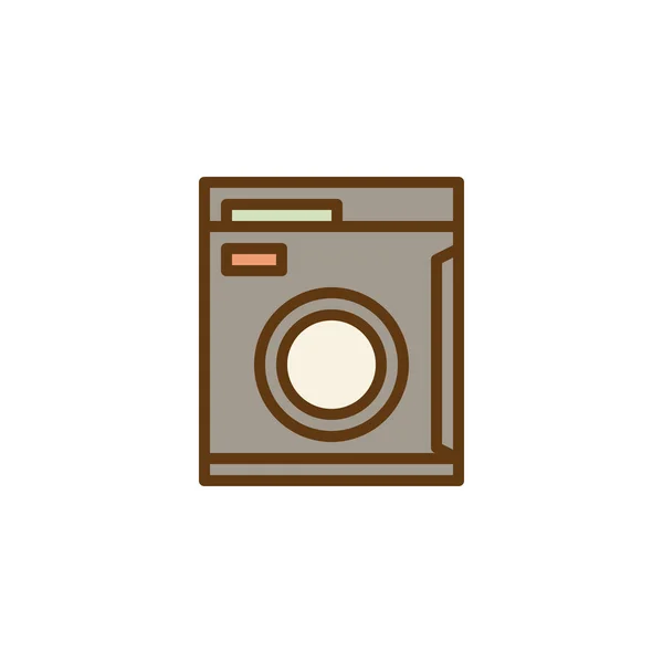 Laundromat washer filled outline icon — Stock Vector