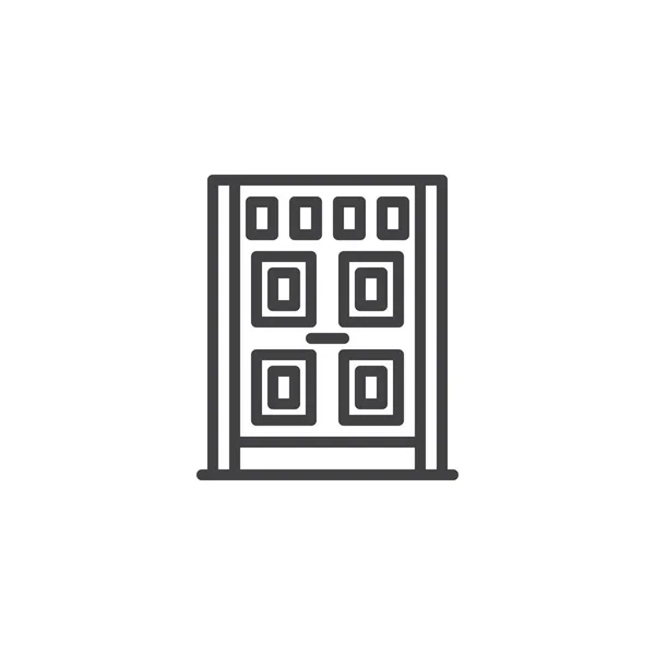 Иконка контура двери библиотеки — стоковый вектор