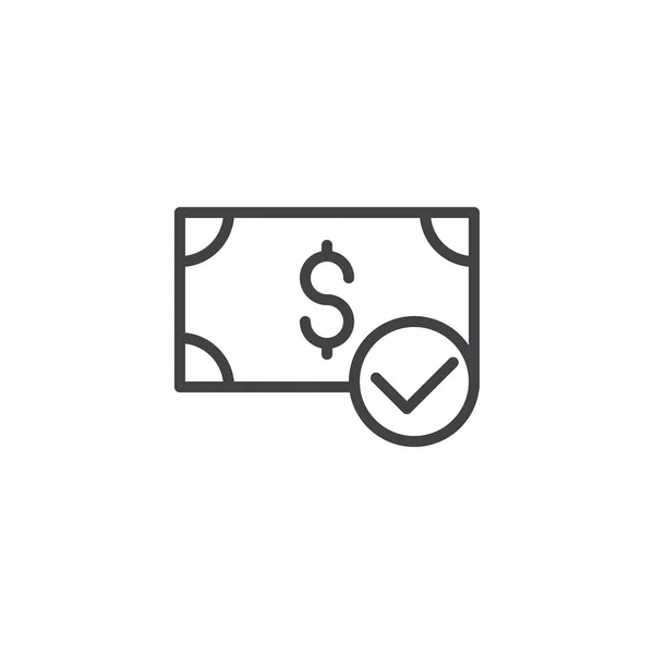 Confirm payment outline icon — Stock Vector