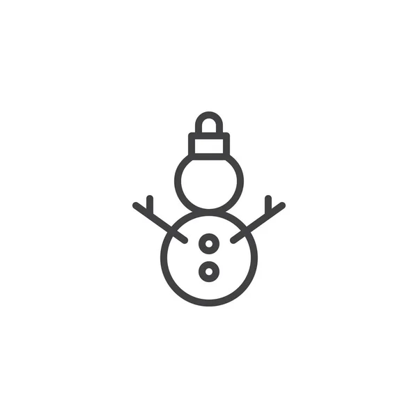 Natal boneco de neve brinquedo esboço ícone — Vetor de Stock