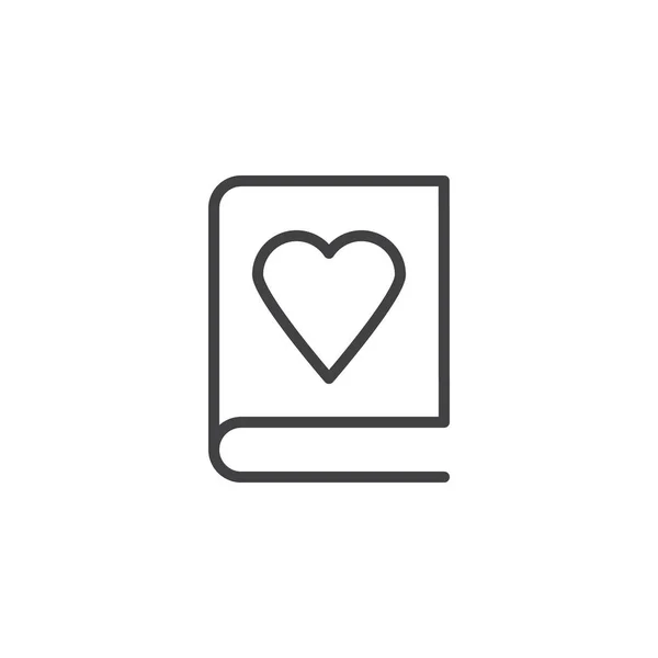 Heart book outline icon