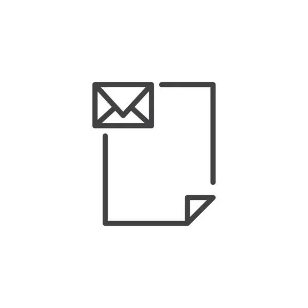 Ikonę konturu plik email — Wektor stockowy