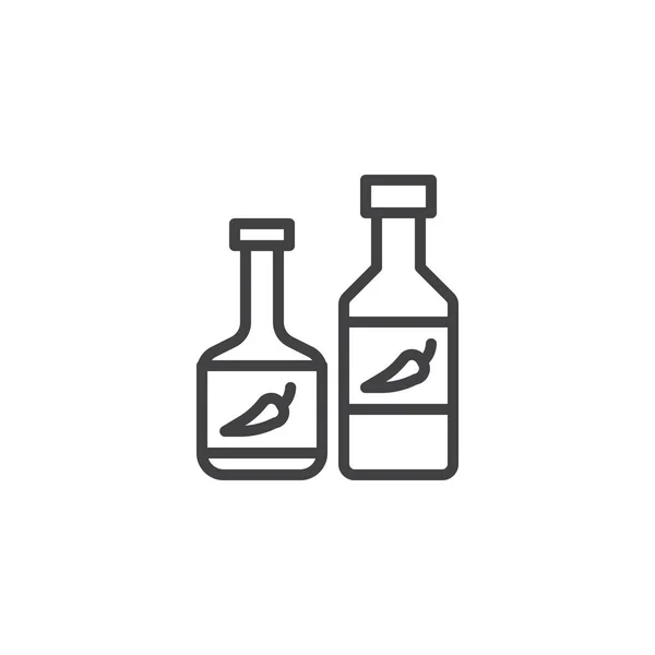 Forró ketchuppal üveg szerkezeti ikon — Stock Vector