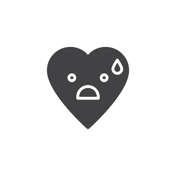 Triste mais soulagé visage émoticône vecteur icône — Image vectorielle