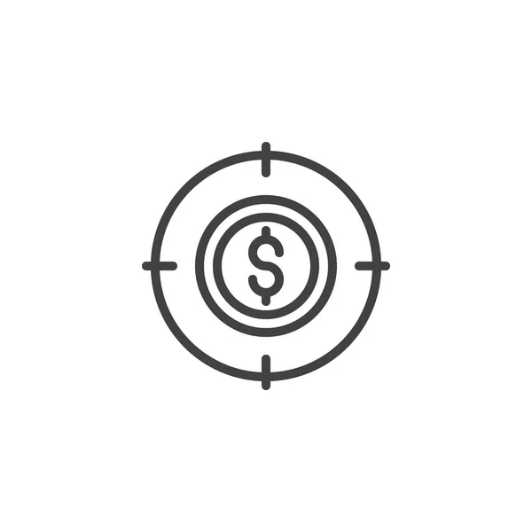 Money Target outline icon — Stock Vector