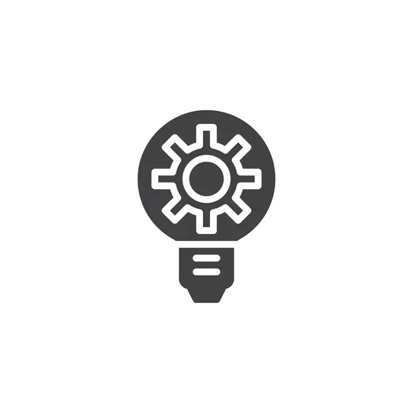 Light bulb with gear vector icon — Stock Vector