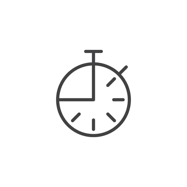 Stoper timer ikonę konturu — Wektor stockowy