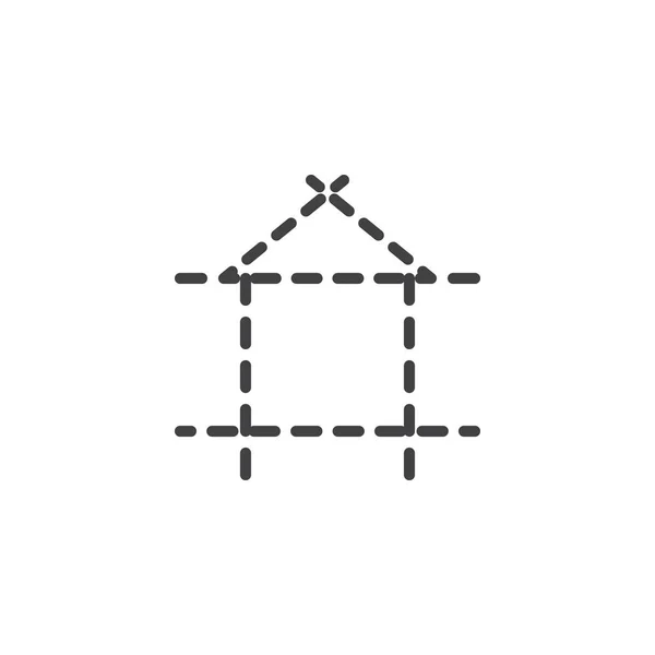 Casa arquitectura proyecto esquema icono — Archivo Imágenes Vectoriales