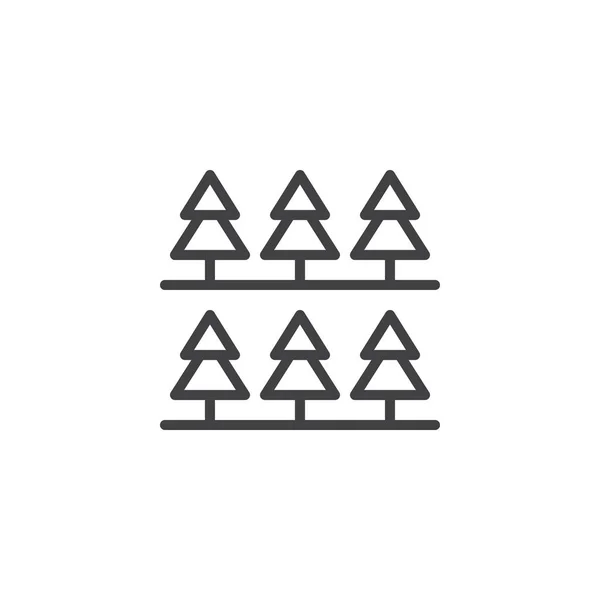 Pine tree park disposition ikonen — Stock vektor