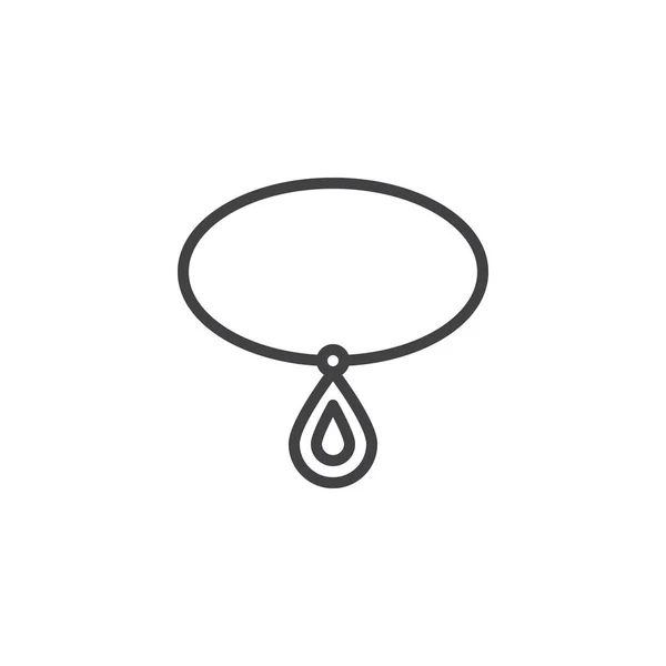 Necklace pendant outline icon — Stock Vector