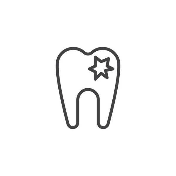 Damaged tooth outline icon — Stock Vector