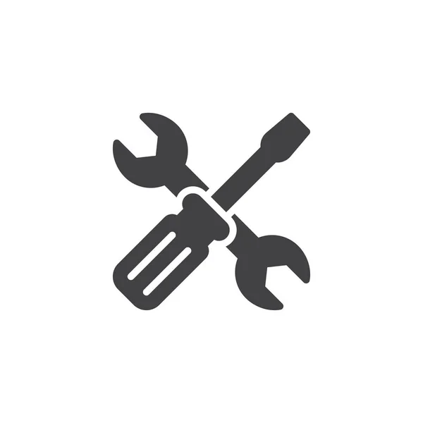 Skiftnyckel och skruvmejsel verktyg Vector-ikonen — Stock vektor