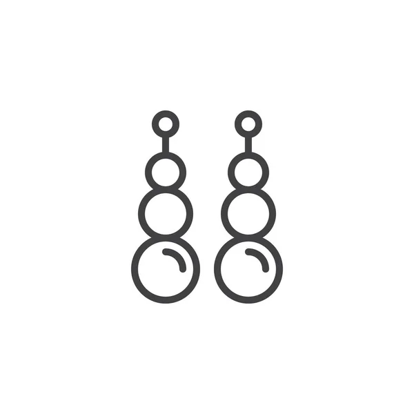 Parels oorbellen schetsen pictogram — Stockvector