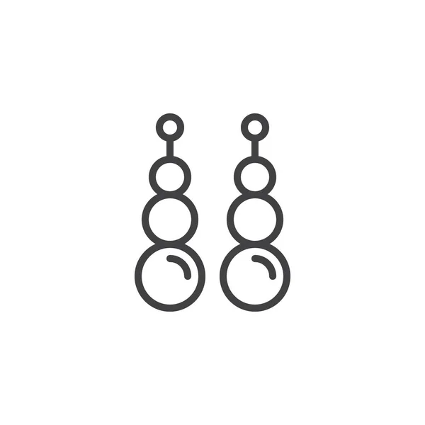 Pendientes de perlas icono contorno — Vector de stock