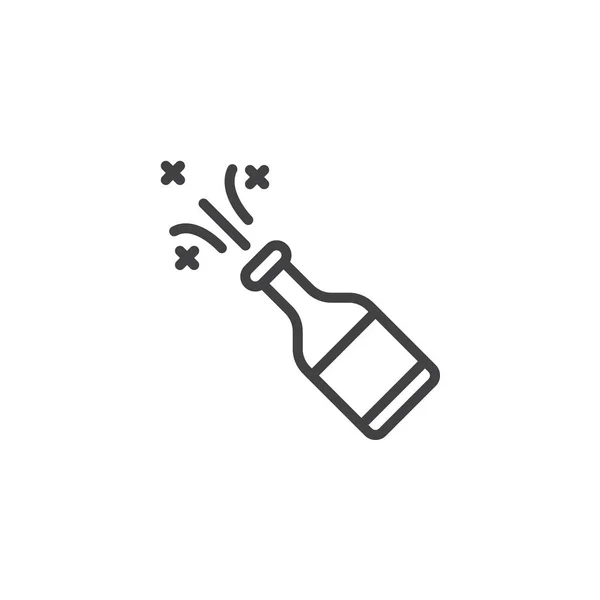 Champagnefles pop overzicht pictogram — Stockvector